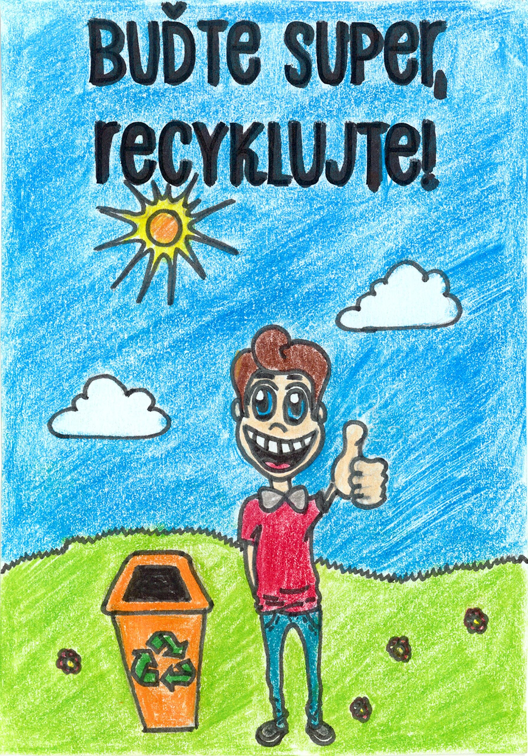 Sběr starého papíru na dvoře školy