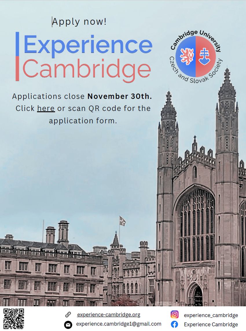 Experience Cambridge – možnost se přihlásit na studium v zahraničí
